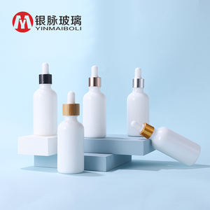 Serum Putih, Tetes Kaca Bulat Minyak Esensial dengan Pipet Bambu 10Ml 15Ml 20Ml 30Ml 50Ml 100Ml - Product Image 2