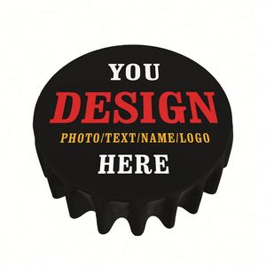 Customized <b>6ft</b> Round Spandex Knitted Fabric <b>Table</b> Cloth Vintage Printed Photo Text Logo Home Wedding Dining Parties Waterproof - Product Image 1