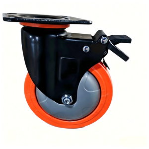 Universele kogellagers zijpedaalrem wielen PVC duurzame draadbescherming game karren-groothandel wielen 5 inch - Product Image 1