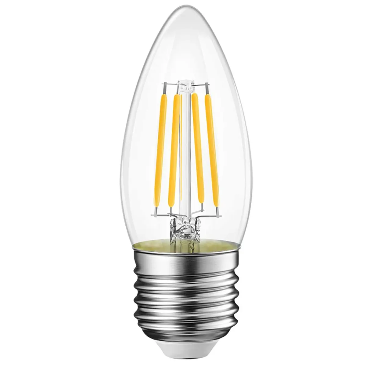 Factory price C35 E26 60W dimmable candle bulb, Flicker free vintage edison C35 led filament