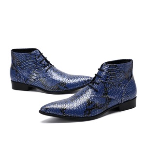 Chaussures pour hommes style britannique rétro en cuir véritable, mocassins de smoking, bottes de travail décontractées à tige haute sculptée, plates, rehaussantes - Product Image 3