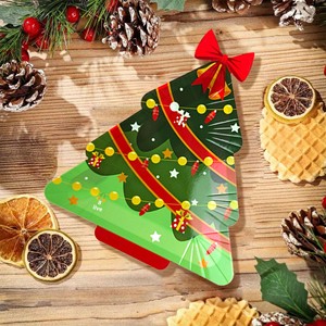 Assiettes en papier biodégradables de qualité supérieure, personnalisées, écologiques, en forme de sapin de Noël, jetables, pour les fêtes de fin <span class=keywords><strong>d</strong></span>'année - Product Image 4