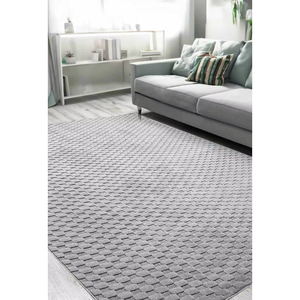 Embossed Grid Pattern Shaggy Rug High-Pile Non-Slip Plush Carpet with for Living Room Bedroom Washable OEM Supplier - Product Image 3