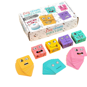 Nouveau modèle 2026 : <span class=keywords><strong>Cube</strong></span> à visages changeants avec cloche – Jeu de combat 2 à 4 joueurs – Jeu de correspondance de blocs - Product Image 1