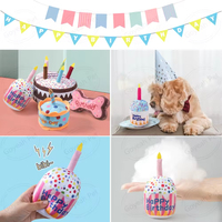 Jouet pour chien en peluche en forme de cupcake, en coton doux, avec sonnettes et bruissements, cadeau d'anniversaire pour chiot