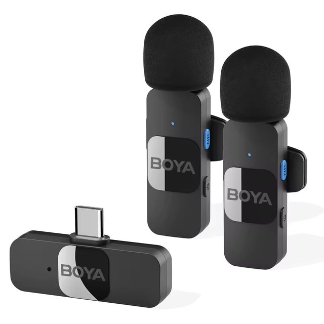 BOYA BY-V V1 BY-V2 BY-V10 BY-V20 Wireless Lapel Lavalier Microphone for iPhone Type-c Video Recording Streaming Vlog Mini Mic