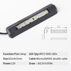 Feu de <span class=keywords><strong>plaque</strong></span> d'<span class=keywords><strong>immatriculation</strong></span> universel pour camion et remorque 12V 24V homologué ECE IP65 LED blanc MOQ 10 pièces en stock - Product Image 2