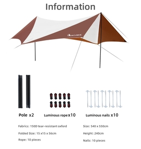Carpa de Camping y Picnic Ultraligera, Grande, <span class=keywords><strong>para</strong></span> Exteriores, Impermeable y Resistente al Viento, Toldo, Lona - Product Image 1