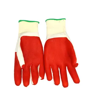 Hoge Kwaliteit 10 Pin Snijbestendige Natuurlijke Katoenen Latex Handschoenen Rubber Plam Bouw Handschoenen