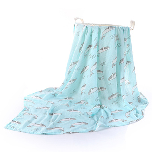 卸売新無地プリント竹綿幼児赤ちゃんモスリンスクエアおくるみ受信ラップブランケット - Product Image 3