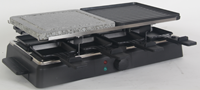 8-Personen Rauchfreier Elektrischer Raclette-Grill 1100-1300W CE CB ETL Abnehmbare Antihaft-Edelstahlplatte für Outdoor und Heimpartys