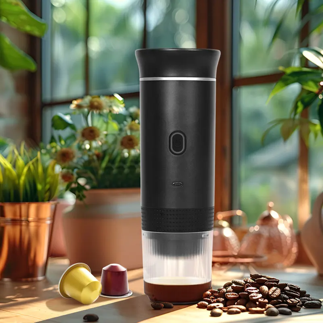 Espresso Machine 3 in 1 Self-heating Smart Portable Coffee Maker Camping Espresso Coffee Maker with Coffee Capsules K-cup Office