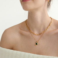 Rétro Artistique Creux Texture Fleur En Forme De Chaîne Colibri Zircon Pendentif Chaîne Nouveau En Acier Inoxydable Bijoux Collier