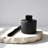 Diffuseur de parfum en verre vide de luxe LZ pour la décoration de la maison et du bureau, bouteille en verre 100-120 ml avec couvercle noir mat