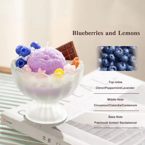 เทียนหอมตกแต่งบ้าน ของขวัญทำมือ กลิ่นอโรมาเธอราพี รูปไอศกรีมผลไม้ เทียนหอมจากขี้ผึ้งถั่วเหลือง - Product Image 6