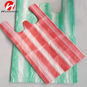 ถุงพลาสติก HDPE แบบเสื้อยืด ผลิตจากวัสดุรีไซเคิล พิมพ์โลโก้ได้ตามต้องการ ความหนา 6-50 ไมครอน สำหรับบรรจุภัณฑ์ซูเปอร์มาร์เก็ตและงานแสดงสินค้า - Product Image 3
