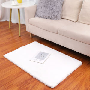 Yüksek Tüylü Sıcak Suni Tavşan Kürkü Halı Düz Renk Dikdörtgen Halı Kaymaz Leke Tutmaz Yıkanabilir Çeşitli Kullanımlara Uygun - Product Image 2