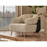 Nouveau design élégant : Ensemble de canapés incurvés, mobilier de salon moderne et luxueux, canapé rembourré en tissu avec pieds en métal pour villa et maison.