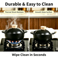 Marmite à ragoût en céramique jaune 3,6 L avec couvercle, résistante à la chaleur, pour cuisinière à gaz, antiadhésive, compatible lave-vaisselle, légère, nouvelle collection chinoise