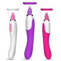 Vibrateur à Double tête chauffant, vibrateur d'aspiration de langue magique, clitoris, masseur femmes, jouets sexuels, vibromasseur AV baguette