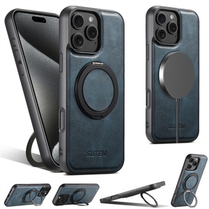 Funda de Cuero de Lujo con Soporte para Teléfono Celular, con Base, para iPhone 11 12 13 14 15 16 17 Pro Max, Funda de Cuero Personalizada - Product Image 6