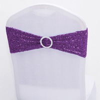 Nœuds de chaise en sequins dorés avec boucle coulissante pour réceptions de mariage, événements hôteliers et banquets