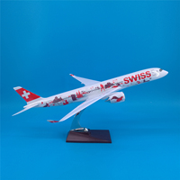 Modèle d'avion en résine Swissair Airbus A350 à l'échelle 1:1, 47 cm, avec support de présentation, objet de collection