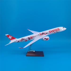 Modèle d'avion en résine Swissair Airbus A350 à l'échelle 1:1, 47 cm, avec support de présentation, objet de collection - Product Image 4