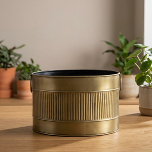 AK Brass Decorative <b>Metal</b> Golden <b>Tub</b> For Indoor Outdoor Home Decoration Living Room - Product Image 1