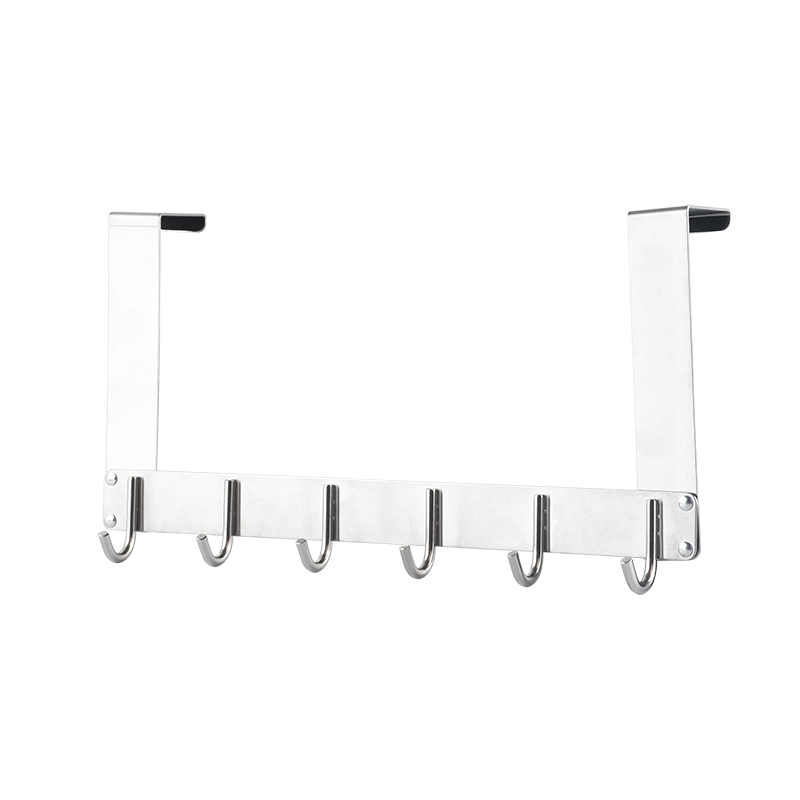 Складная металлическая вешалка на дверь, 6 крючков, Вешалка из нержавеющей стали на дверь, вешалка для пальто, одежды, шляп, халата, дверной крючок