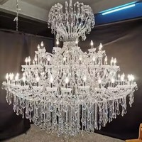 Lustre en cristal doré sur mesure, style bougie, luminaire suspendu pour hall d'hôtel, salle de banquet et projets commerciaux