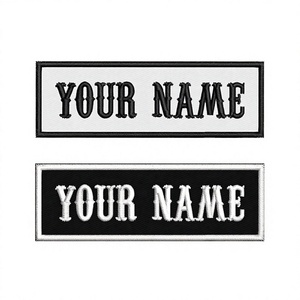 Parche de tela tejida termoadhesivo rectangular con nombre bordado personalizado para ropa - Product Image 2
