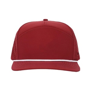Perforation Waterproof & Sweat Proof Golf Rope <b>Hat</b> 6 Panel PVC Rubber <b>Flat</b> Brim High Quality Snapback Custom Gorras Caps for Men - Product Image 2