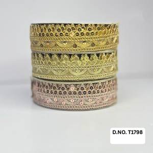 Bordes de encaje de brocado bordado personalizado de calidad superior por encargo Artesanía atemporal para boda/ropa para ocasiones especiales - Product Image 3