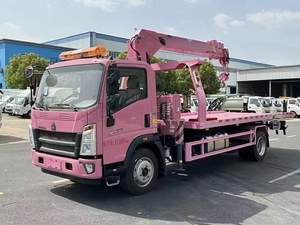 Nouveau camion de dépannage Sinotruk HOWO 4x2 diesel manuel à plateau avec grue de 4 tonnes, 12 tonnes de charge utile globale, norme nationale VI, pour le sauvetage routier - Product Image 2
