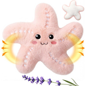 Coussin chauffant et rafraîchissant amovible en peluche <span class=keywords><strong>super</strong></span> douce en forme d'étoile de mer, avec remplissage de lavande et de graines de lin, pour 0-24 mois - Product Image 1