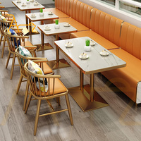Chaises de salle à manger d'hôtel modernes nordiques rembourrées en métal siège en cuir chaise de café meubles de restaurant café restaurant
