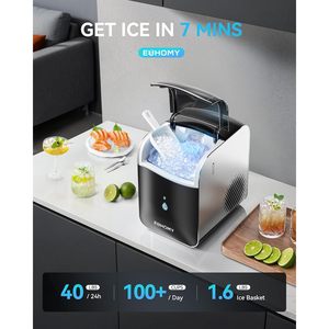 Machine à glaçons EUHOMY Smart Nugget, production quotidienne de 40 lb, commande par application, machine à glaçons en forme de galets pour comptoir, prête en 7 minutes - Product Image 3