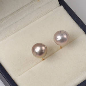 8-10mm <span class=keywords><strong>orecchini</strong></span> a bottone con perle autentiche coltivate d'acqua dolce ad alta lucentezza barocca rotonda AAA argento sterling 925 - Product Image 5