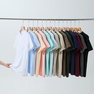 T-shirt uni en coton biologique de haute qualité, col rond, coupe confortable, tissu épais, impression personnalisée du logo, t-shirt pour <span class=keywords><strong>homme</strong></span> - Product Image 2