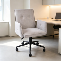 Chaise de bureau pivotante en tissu CARLFORD, style moderne du milieu du siècle, hauteur réglable, roulettes pivotantes à 360°, siège incurvé, pour ordinateur