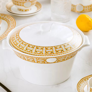 Juego de Vajilla de Porcelana China con Mosaico Dorado Estilo Occidental de 60 Piezas, Jingdezhen, Superventas - Product Image 6