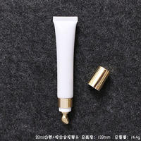 15ml 20ml gros blanc cosmétique pe plastique essence crème pour les yeux tube d'emballage applicateur de tête en céramique