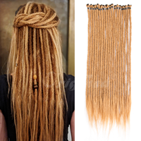 Estensioni per capelli umani Remy brasiliani Originea Honey Blonde, pre-loopate, lisce, a punta singola, larghezza 0,6 cm, colore nero intenso