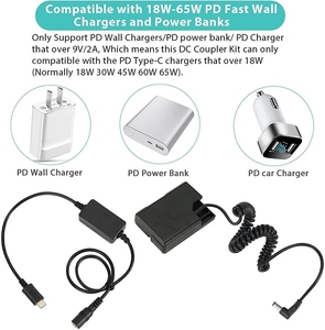 Convertisseur USB-C PD vers batterie factice EN-EL14 EP-5A avec coupleur CC pour <span class=keywords><strong>Nikon</strong></span> D3100 D3200 D3300 <span class=keywords><strong>D3400</strong></span> D3500 D5100 D5200 D5300 D5500 - Product Image 5
