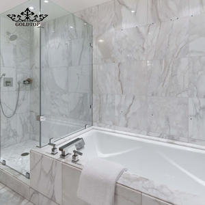 Carreaux de sol et de mur en marbre dolomite blanc Calacatta poli Goldtop modernes, imperméables, pour cuisine et salle de bain - Product Image 5