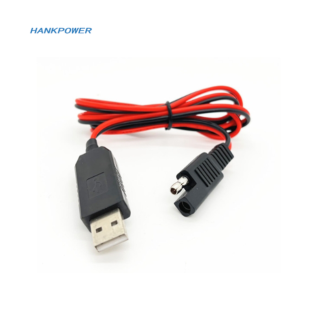 Solar SAE Plug Power Cable 12V 1.5A SAE to USB Power Charge Cord