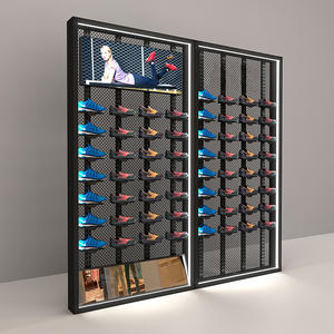 Vente en gros <span class=keywords><strong>d</strong></span>'usine, présentoir à chaussures multifonctionnel lumineux en acier angulaire moderne pour centre commercial, magasin de chaussures, pour chaussures de sport - Product Image 2