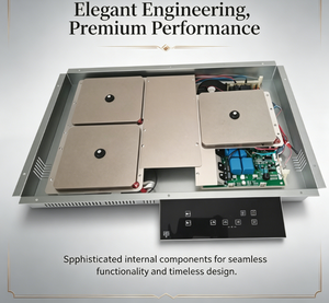 Table de cuisson à <span class=keywords><strong>induction</strong></span> invisible électrique haute performance à <span class=keywords><strong>3</strong></span> brûleurs, encastrable, avec commande tactile, 9 niveaux de puissance, minuterie, arrêt automatique, compatible VR - Product Image 2