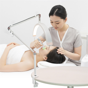 Lámpara de pie LED flotante con arco curvo para belleza facial, cejas y uñas, luz de anillo con forma de luna, luz para técnicos de pestañas, media luna con clip para teléfono - Product Image 6